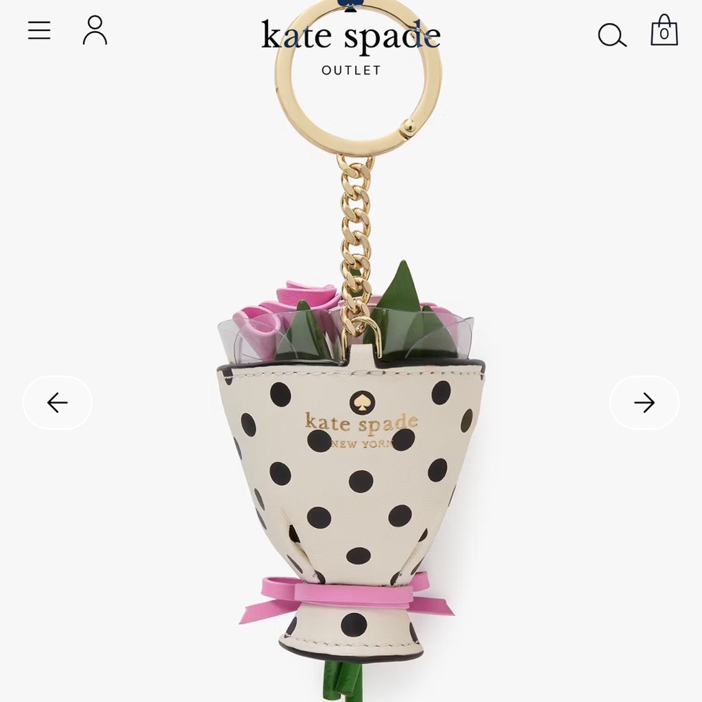 ♠️Kate Spade 3D Flora Bouquet Flower Bag Charm Keychain NEW NWT